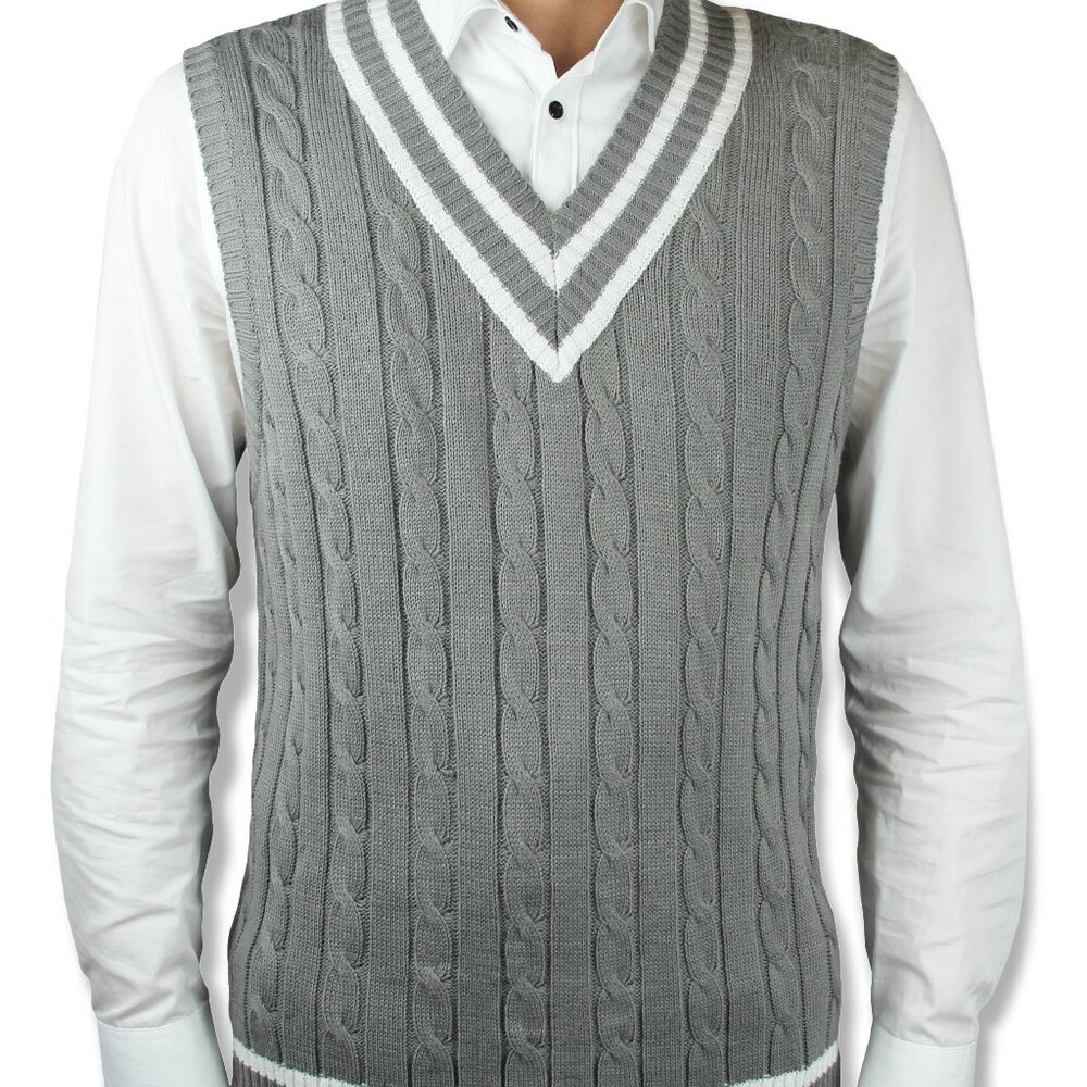 Mens Cable Cricket Sweater Vest